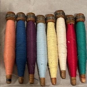 Vintage Sewing spool with different color thread